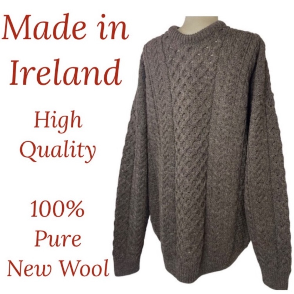 Vintage Luxury Wool Orvis Fishermans Sweater Chunky Knit Made in Ireland Mens XL